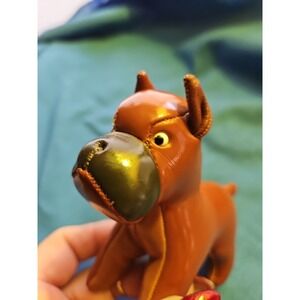 Vintage Tomi Leather Boxer Dog Toy Japan‎ MCM Toy Dog Stuffed 1960s 5"x4"